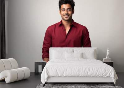 young indian male model posing on white background Wall mural