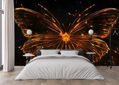 Butterfly Fireworks: Elegant butterfly-shaped fireworks lighting up the sky, symbolizing transformation and grace. 
 Wall mural