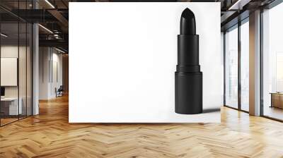 Matte Lipstick Tube: A matte black lipstick tube standing upright on a white background, with minimal reflections and clean lines.
 Wall mural