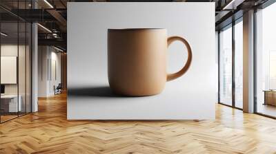 Simple Ceramic Mug: A single, unadorned ceramic coffee mug, centered on a white background, with a slight shadow for depth.
 Wall mural