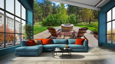 Fire Pit overlooking nature Wall mural