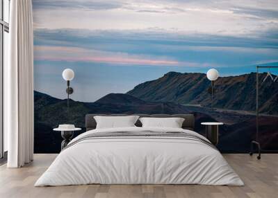 sunset over the mountains Wall mural