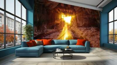 Gold Light Beams Wall mural