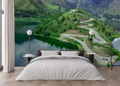 Aerial view of lake toba sumatra Indonesia Wall mural