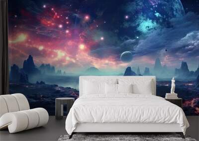 alien planet background Wall mural