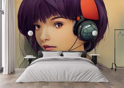 anime style girl Wall mural