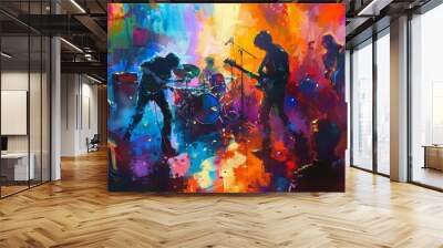 Art Rock band at a concert or music festival Wall mural