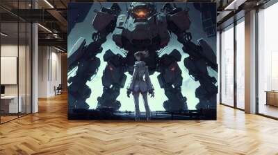 astronaut figure, space scifi in anime style Wall mural