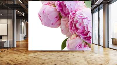 border of pink peonies Wall mural