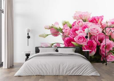 bouquet of fresh roses Wall mural