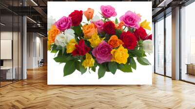 bouquet of fresh roses Wall mural