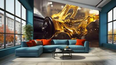 Car motor oil splash Wall mural