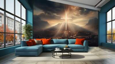 chining cross Wall mural