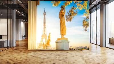 eiffel tour and from Trocadero, Paris Wall mural