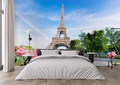 eiffel tour and Paris cityscape Wall mural