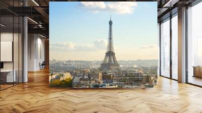 eiffel tour and paris cityscape Wall mural