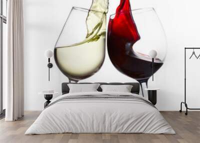 Glass of red and white wine Wall mural