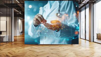 healthcare business graph and data of medical business growth, Wall mural