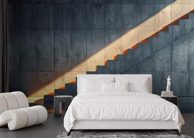 interplay of light and architecture creating atmospheric spaces Wall mural