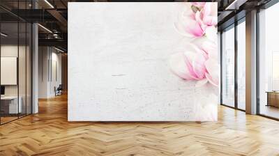 Magnolia flowers flat lay scene Wall mural