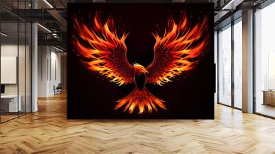 Phoenix, bird made of fire Wall mural