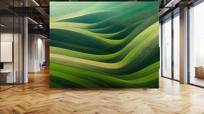 save the green planet, abstract organic background in green color shades and curves Wall mural