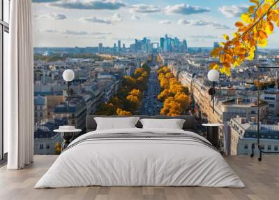 skyline of Paris, France Wall mural