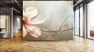 Spring anemone flower, web banner format. Wall mural