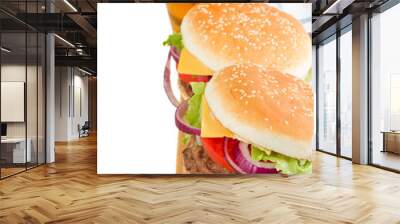 Two Burgers with beer Wall mural