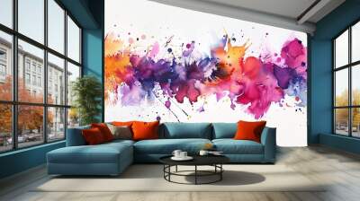 An illustration of a watercolor crafted butterfly bush with fractal effects Wall mural