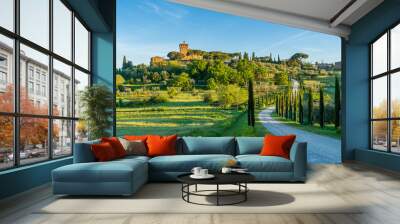 Beautiful Toscany landscape view in Italy Wall mural