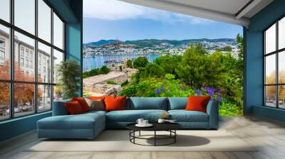 Bodrum marina view from Bodrum Castle in Turkey Wall mural