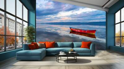 Fishing Boat on the Golmarmara Lake Wall mural