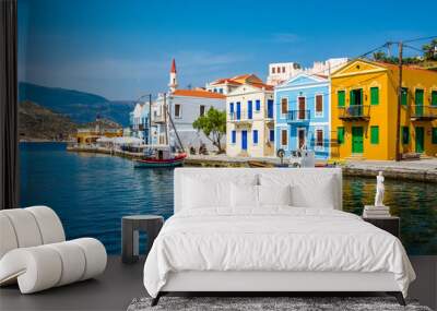 Kastellorizo Island harbour view in Greece Wall mural