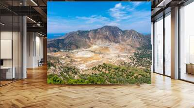 Stefanos Crater panoramic view in Nisyros Island Wall mural