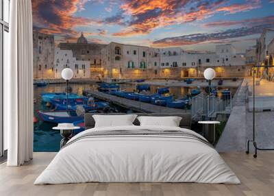 The old harbour view in Monopoli Town in Italy Wall mural