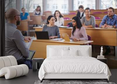 Multinational group of students in an auditorium Wall mural