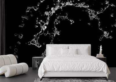 Stylish water splash. Isolated on white background Wall mural