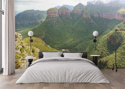 Green valley and landscape in Lesotho Africa  Wall mural