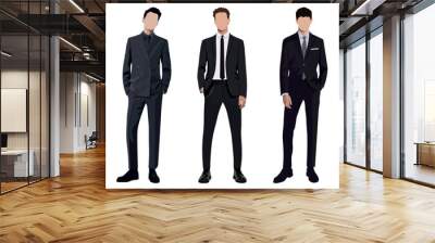 Set of businessmen on a white background in business suits in a flat style. set of vector illustrations of stylish and fashionable men Wall mural