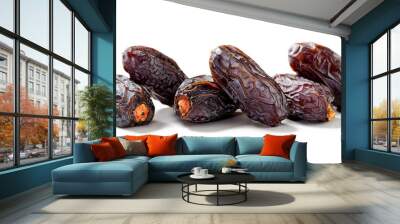 Raw and organic Medjool date fruit isolated on white background Wall mural