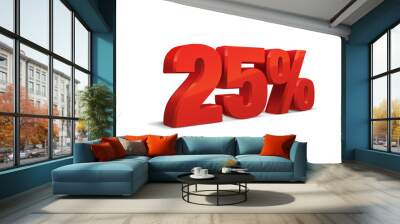 25 percent off, sale background, object 3D. Eps10 Vector. Wall mural