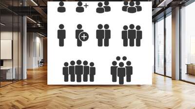 Team icons vector set. Group of people icons isolated. Business team icons collection. black silhouettes simple. Team icons in flat style. Wall mural