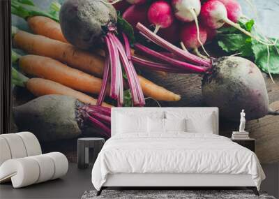 Assorted raw organic vegetables Wall mural