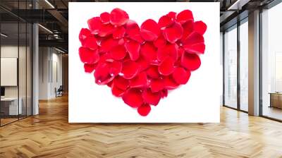 Heart made of red petals Wall mural