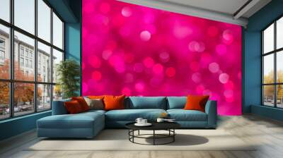 Pink bokeh texture Christmas background Wall mural