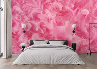 beautiful pink feathers. Wall mural