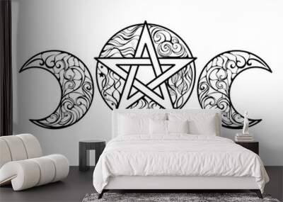 line art pentagram Wall mural