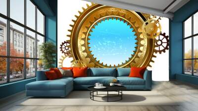 Round Steampunk Banner Wall mural