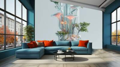 3D a futuristic plant that is made of glass Wall mural